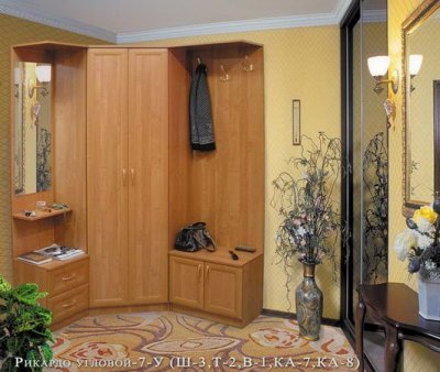 Угловая прихожая в коридор рамка МДФ Рикардо 7у